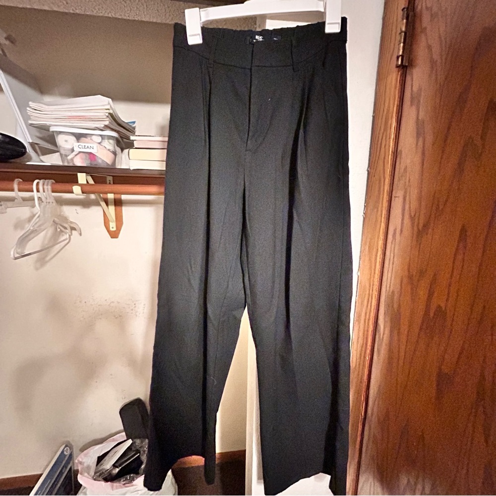 black high waisted trousers